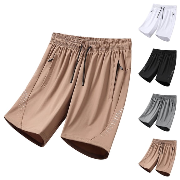 Big & Tall Men's Athletic Shorts 7" Inseam Quick Dry Performance Running Short Pants with Zipper Pockets, Lightweight Breathable Mesh Workout Training Basketball Wear