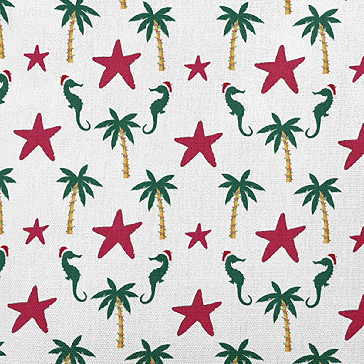 20" x 20" Simply Daisy Christmas Beach Pattern Polyester Indoor/Outdoor Pillow, Christmas Pink Qty 1
