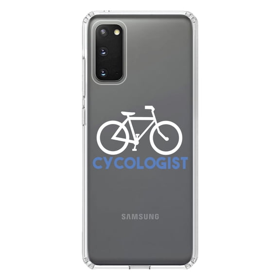 DistinctInk Clear Shockproof Hybrid Case for Galaxy S20 ULTRA / 5G (6.9" Screen) - TPU Bumper Acrylic Back Tempered Glass Screen Protector - Cycologist Bicycle Cycling