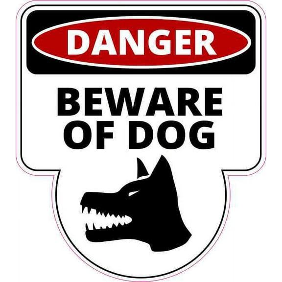 4in x 4.5in Danger Beware of Dog Sticker Vinyl Sign Animal Decal Stickers