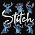 thumbnail image 2 of Junior's Lilo & Stitch Distressed Poses Cowl Neck Sweatshirt Black 2X Large, 2 of 4