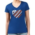 thumbnail image 4 of Women's G-III 4Her by Carl Banks  Royal New York Mets Super-Slim Fit Lightweight Heart V-Neck T-Shirt, 4 of 5