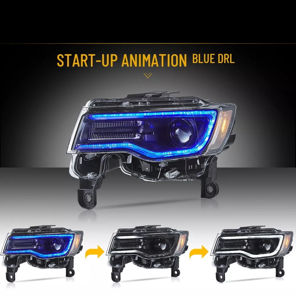 VLAND LED Dual Beam Headlights for Jeep Grand Cherokee 2014 2015 2016 2017 2018 2019 2020 2021 2022