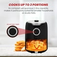 thumbnail image 2 of Lumme Air Fryer Digital 2.1Quarts Adjustable Timer Air Fryer Oven w/ Space Saving Flat Basket, Healthy Oil-Free Airfryer & Auto Shutoff, Dishwasher Safe Parts, BPA-Free, Black (2 L), 2 of 6