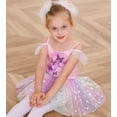 thumbnail image 4 of Aideaone Toddler Girls Ballet Leotard with Tutu Skirt Ruffle Sleeve Dance Costume Ages 3-7, 4 of 7