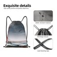 thumbnail image 4 of Xecao 3d Lighthouse in the Surf Pattern Sports Drawstring Backpack - String Swim Gym Bag with Wet Proof Pocket for Women&Men-Small, 4 of 6