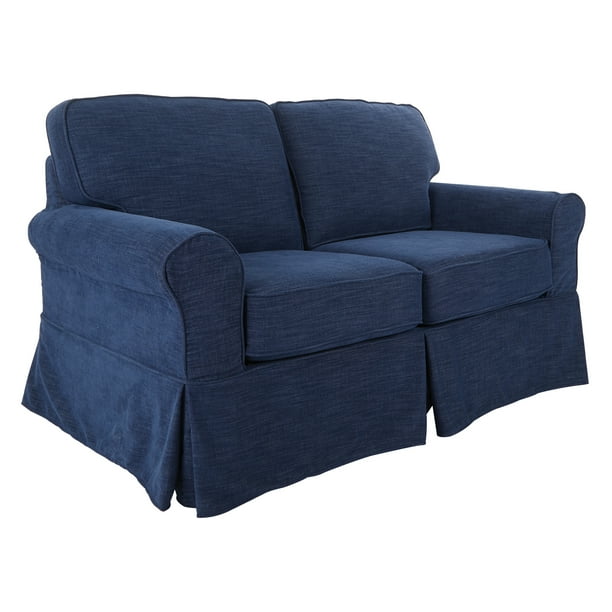Osp Home Furnishings Ashton Loveseat With Navy Slip Cover Com - Blue Denim Loveseat Slipcover Osp Home Furnishings Ashton Loveseat With Navy Slip Cover Com - Blue Denim Loveseat Slipcover