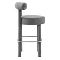 thumbnail image 4 of Modway Toulouse 30" Upholstered Fabric Bar Stool in Gray/Silver (Set of 2), 4 of 10