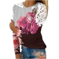 thumbnail image 1 of Shorts pour Femmes T-Shirt Décontracté à Carreaux à Col Rond à Manches Courtes Haut Ample,Tops pour Femmes,Hauts à Manches 3/4 pour Femmes,Hauts Décontractés pour Femmes, 1 of 5