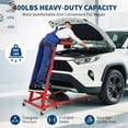 thumbnail image 4 of Rampe Supérieure Robuste pour Moteur Automobile – 400 Lb, Hauteur Réglable 48 Pouces-66 Pouces, 6 Roulettes Pivotantes, Plateau Rembourré de 2 Pouces d'Épaisseur, Rampe Surmoteur Pliable pour Mécanicien, Tablette Rouge + Tapis Noir, 4 of 8