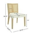 thumbnail image 3 of OUFAN Rattan Dining Chair Without Arms, Boho Chairs with Upholstered, Kitchen Chairs with Vintage Rattan Backrest, Side Chair for Dining Room, Beige, 3 of 9