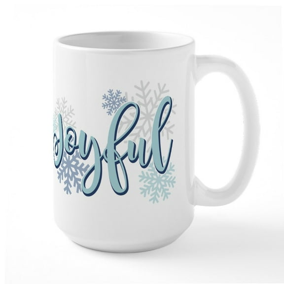 CafePress - Joyful Large Mug - 15 oz Ceramic Large White Novelty Mug