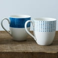 thumbnail image 2 of Noritake Blue Hammock Mug, 15 oz., Assorted Set of 4 in Blue/White, 2 of 4