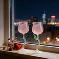 thumbnail image 5 of 2Pack Rose Glasses Goblet Rose Shaped Glass Juice Glass For Valentine'S Day Wedding Birthday Housewarming Celebrations Glass Bottle 11.0"X9.1", 5 of 7