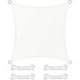 thumbnail image 1 of Shade Sail 3 X 3 M, Water Repellent 665 Mm Water Column, Ripstop Polyester, 93% Uv Protection, Terrace, Garden, Balcony, Square, 2 M Ropes, White, 1 of 5