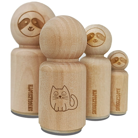 Wary Kitty Cat Rubber Stamp for Scrapbooking Crafting Stamping - Mini 1/2 Inch