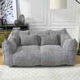 thumbnail image 2 of Oversized Bean Bag Chairs for Adults, 73" Fluffy Loveseat Bean Bag Sofa with Armrest and High-Density Foam Filled, Plush Comfy Lazy Sofa for Living Room, Bedroom, Apartment, Grey, 2 of 7