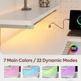 thumbnail image 2 of Bestier 42'' L-Shaped Gaming Desk: Power Outlets, LED Light, Reversible Shelves, Headset Hooks & USB Charging - Carbon Fiber White, 2 of 8