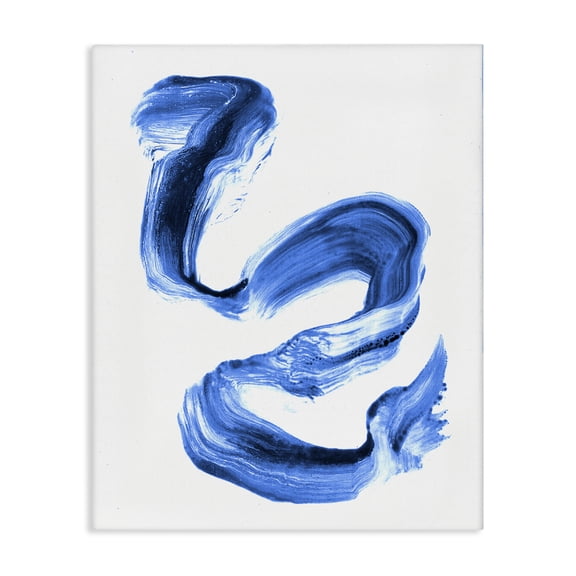 Stupell Industries Contemporary Fluid Blue Paint Stroke Design Canvas Art, 16 x 20, by Lil' Rue