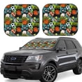 thumbnail image 6 of Kdxio Balls Print 2-Piece Sun Shade Front Windshield - Foldable Car Front Window Sunshades For Most Sedans Suv Truck, 6 of 6
