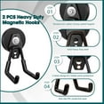 thumbnail image 2 of Heavy Duty Magnetic Garage Hooks,Strong Large Magnet Hooks for Power Drill,Garden Tools,Hose,Pegboard,Garage, Workshop,2 Pack Magnetic Storage Holder for Indoor Outdoor Hanging, 2 of 9