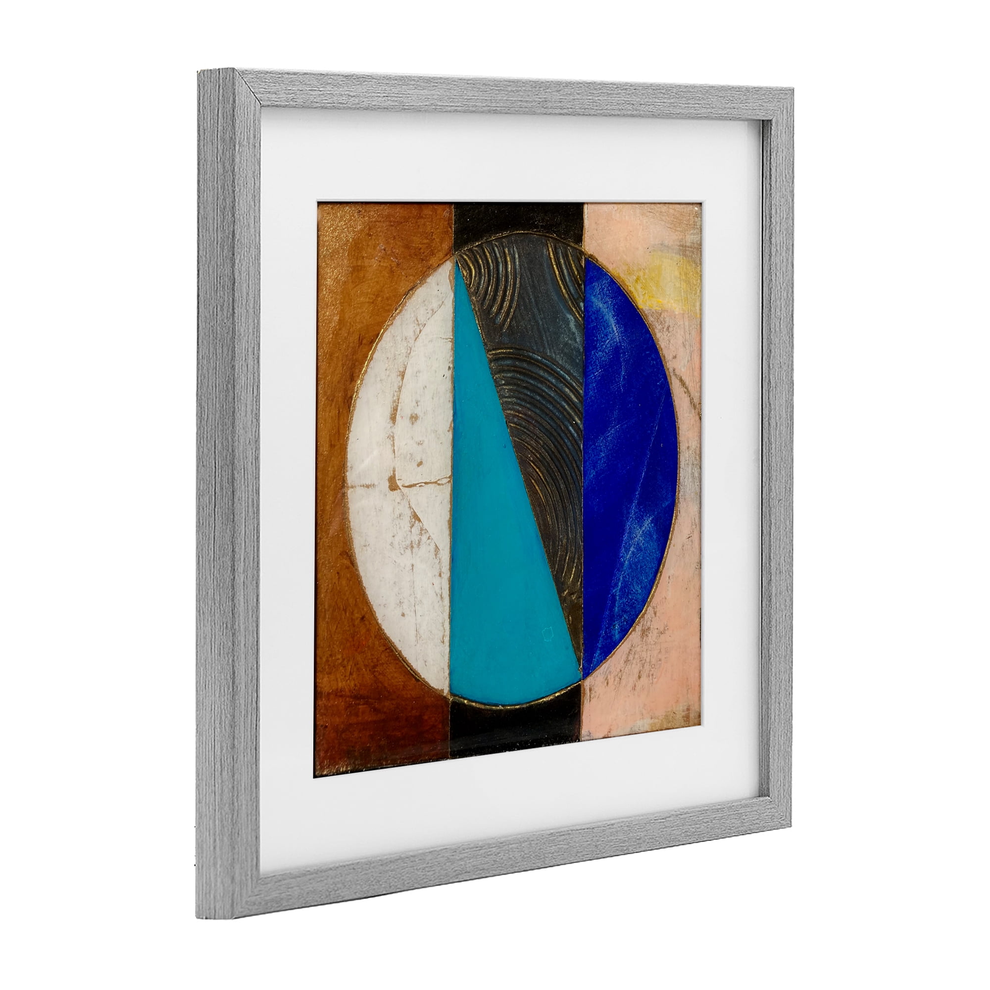 Stupell Industries Structured Circle Abstraction Gray Framed Print Under Glass, design by Matthew Finger