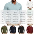 thumbnail image 3 of Zivyakyro Long Sleeve Polo T Shirts for Men Button Fall Casual Collared Textured Loose Breathable Jacquard Shirt Red 3XL, 3 of 7