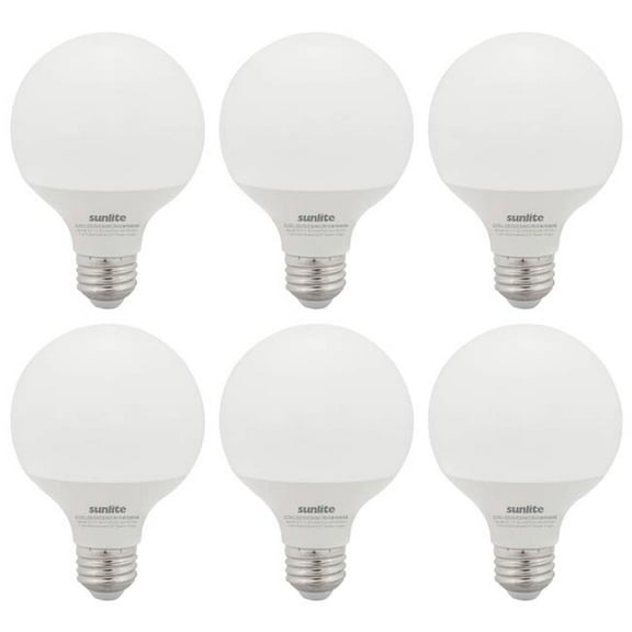 Sunshine Lighting  Sunlite LED G25 Frosted Globe Light Bulb - E26 Base - 6W - 520 Lumens - 5000K - Daylight - Pack of 6