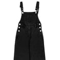 thumbnail image 5 of UACY Boys Girls Denim Overalls, Baggy Wide Leg Adjustable Strap Jean Jumpsuit Hip Hop Casual Preppy Aesthetic with Pockets (Black, 13-14 Years), 5 of 5