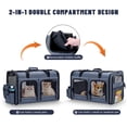 thumbnail image 2 of Transportín para gatos Groxkox plegable para 2 gatos de tamaño pequeño a mediano, color gris, 2 of 5