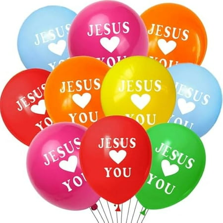 WEEKS 36 Pcs Jesus Loves You Balloons Christian Religious Jesus Balloons for Sunday School Supplies He Is Risen Easter Party Favors