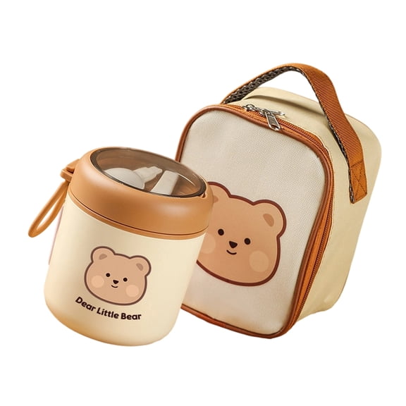 Durable 304 Nonrust Steel Breakfast Mugs With Insulated Carry Bag Spoon Leak Proof Design For Daily Use
