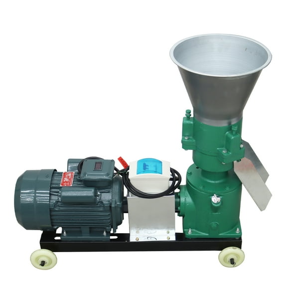 8MM Chicken Duck Feed Pellet Mill Machine Farm Animal Feed Maker with 3 Head Press Roller 220V