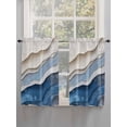 thumbnail image 3 of Tier Curtains 45 Inches Long, Blue Ombre Window Treatment Curtain Drapes, Modern Wave Abstract Art Small Curtain Drapes for Bathroom Laundry Room, 27.5"x45", 2 Panels, 3 of 7
