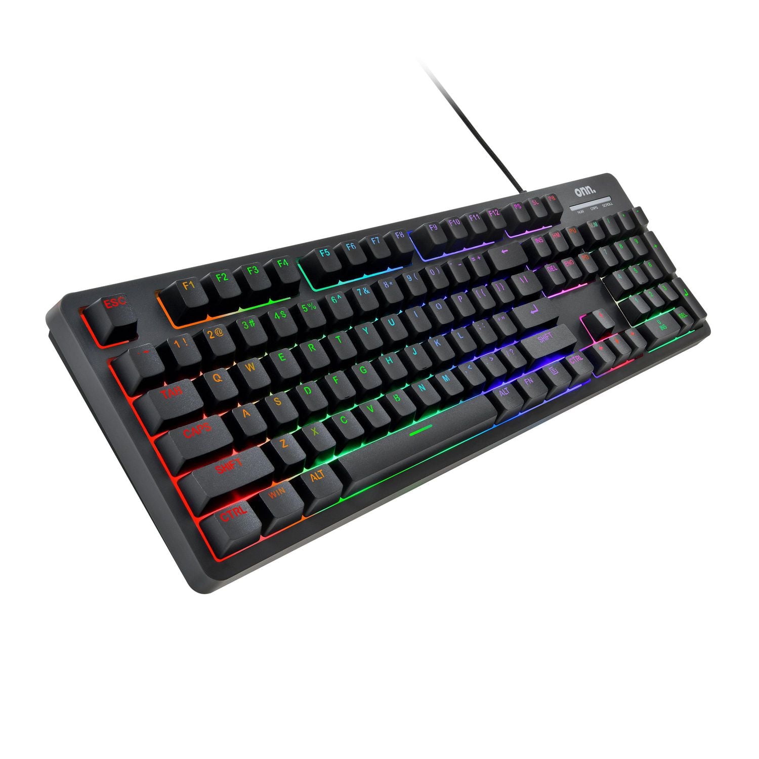 onn. 104-Key LED Gaming Keyboard with Rainbow Back-lighting