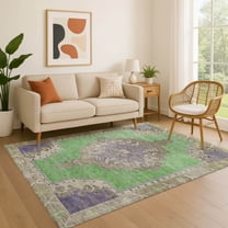 Addison Rugs Mayfield Premium Machine Washable Traditional Global Lime Rectangle Rug, 2'6" x 3'10"