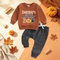 thumbnail image 2 of yboeqw Toddler Baby Boys Clothing Outfits 2 Piece Trendy Print Long Sleeve Round Neck T-Shirt and Relaxed Fit Pants Sets Brown,Size 2-3 Years, 2 of 7