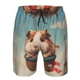 thumbnail image 3 of Cauagu Hot Air Balloon Guinea Pig Print Men's Swim Trunks,Hawaiian Bathing Suit Swimsuits Beach Shorts with Pockets for Men Quick Dry Swimming Board Shorts-Small, 3 of 6