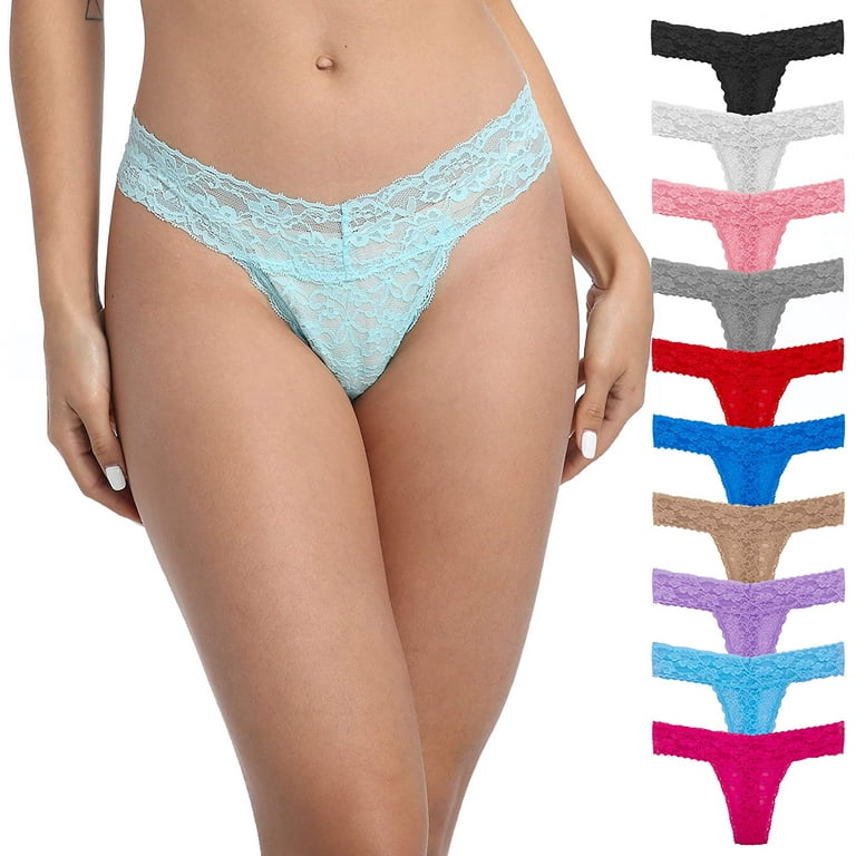 Sexy Lace Cotton Women G-String Thong Underpants Ladies Tangas Lingerie  Plus Size Pack 10