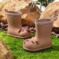 thumbnail image 5 of Angala Girls Rain Boots Mid Calf Capybara Design Waterproof Lightweight Cute Rainy Season Kids Rain Boots Size 10-10.5 Years Light Gray, 5 of 8