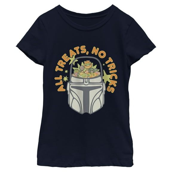 Girls Star Wars: The Mandalorian All Treats No Tricks Candy Basket T Shirt