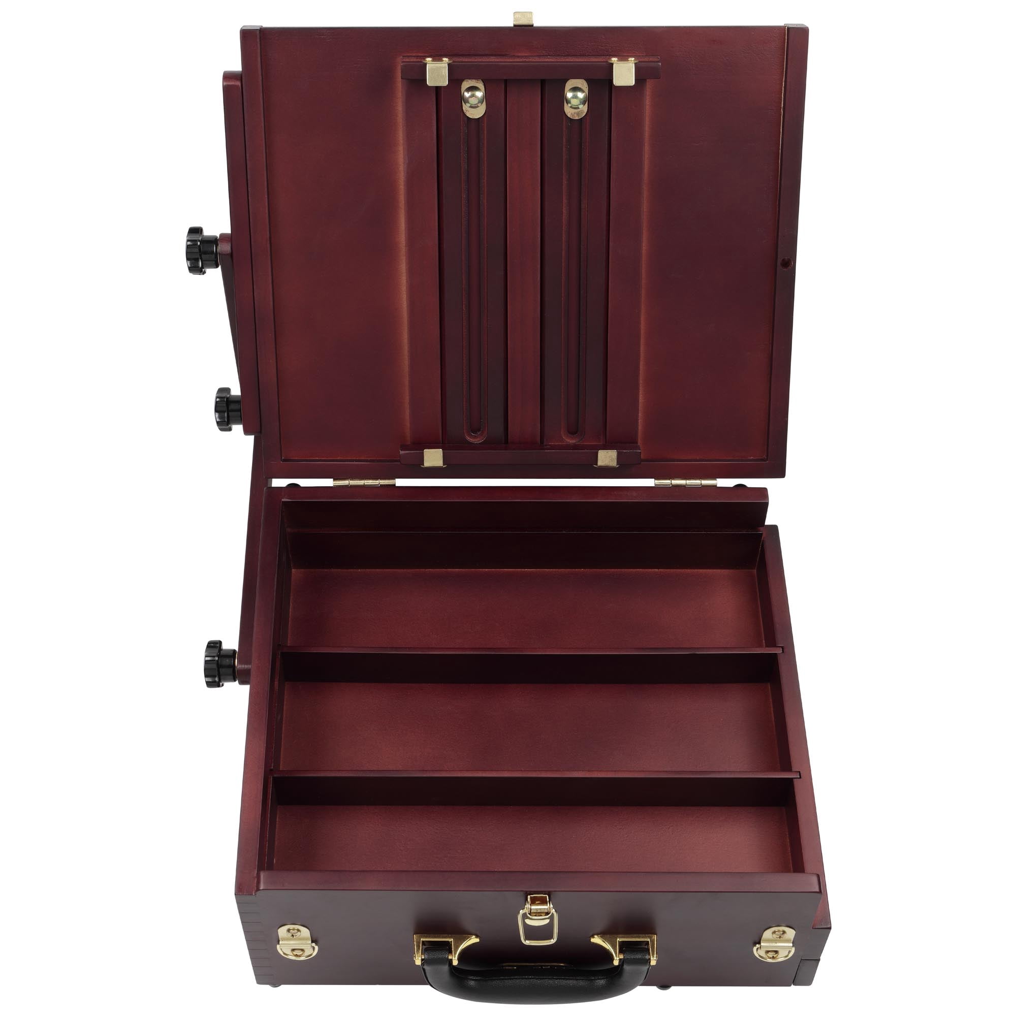 Soho Urban Artist Pochade Box for Plein - Aire Painting French Easel, Lightweight, Portable & Adjustable, Mahogany Finish