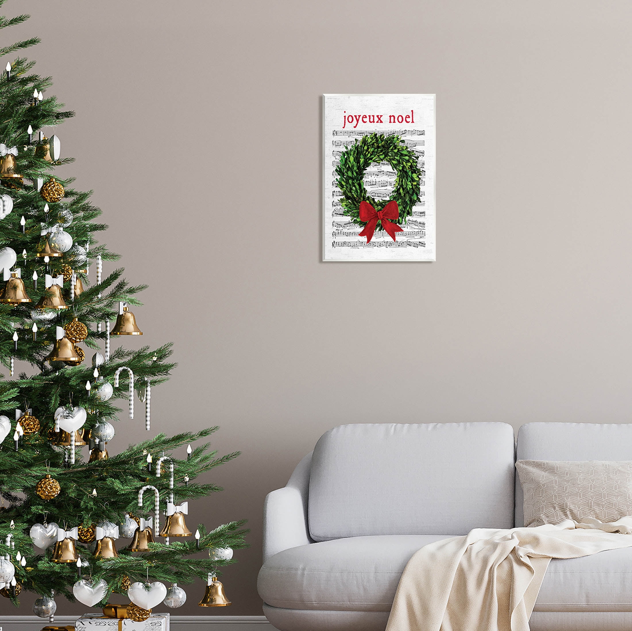 Stupell Industries Joyeux Noel Vintage Song Graphic Art Unframed Art Print Wall Art, Design by Lettered and Lined