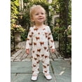 thumbnail image 3 of BemeyourBBs Western Baby Boy Clothes Newborn Baby Boy Duck Cowboy Outfit One Piece Ribbed Romper Long Sleeve Duck Cow Print Button Casual Spring Summer Fall Winter Jumpsuit, 3 of 9