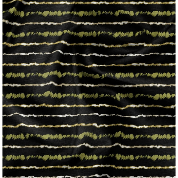 Soimoi Tie & Dye Print, Silk Fabric, Decor Sewing Fabric by The Yard 42 Inch Wide,Decorative Fabric for Shirts Suits Ties, Black & Green