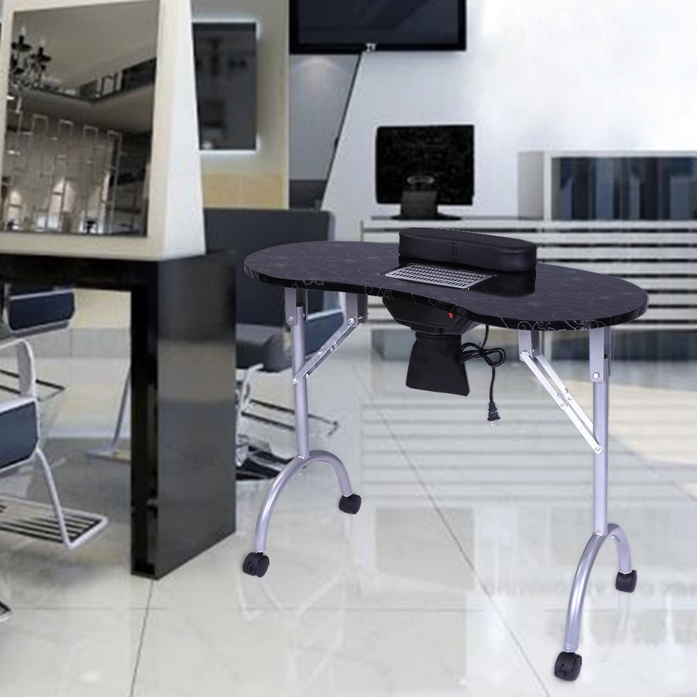 Lowestbest Nail Manicure Table, Portable MDF Manicure Table, Nail Table Station Portable Manicure Tech Desk, Spa Beauty Salon Equipment Desk with Dust Collector & Cushion & Fan Black Lowestbest Nail Manicure Table, Portable MDF Manicure Table, Nail Table Station Portable Manicure Tech Desk, Spa Beauty Salon Equipment Desk with Dust Collector & Cushion & Fan Black