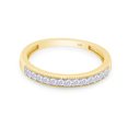 thumbnail image 3 of 1/5 CT Round Cut Natural White Diamond Accent Half Eternity Band Ring For Women In 14K Solid Yellow Gold (Color: I-J, Clarity: I2-I3, 0.20 Cttw) -7, 3 of 8