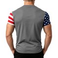 thumbnail image 4 of GrmtClth Father's Day Gift Summer Dad Papa Print American Flag Top Vintage 4th Of July Patriotic Shirts Fashion Soft Round Neck Independence Day T-Shirt Dark Gray L, 4 of 4