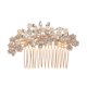 thumbnail image 1 of Nvzi Horquillas para el pelo de boda con flores para novias, peinetas con perlas de cristal, pinzas para el pelo, accesorios para el pelo de boda dorados, joyas -, 1 of 4