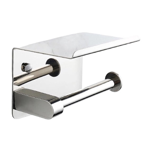 Leodye 1PCS Wall Mount Stainless Steel Toilet Paper Holder, Modern Bathroom Tissue Dispenser with Storage Rack -5.51x3.94x3.94 in